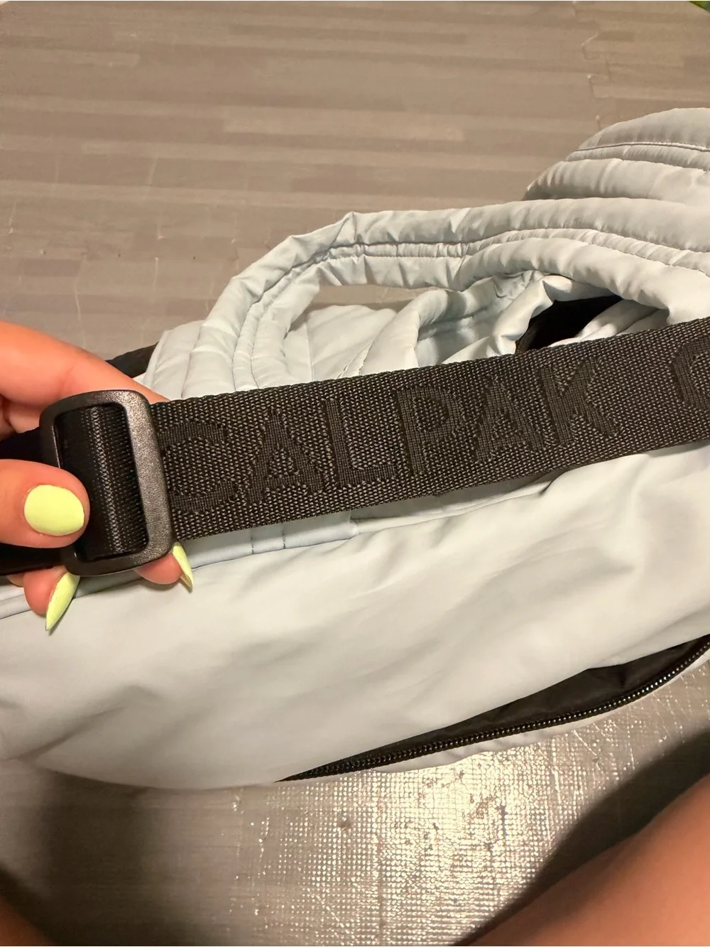 Light Blue Puffer Tote for Travel - Quilted Weekend Carryall